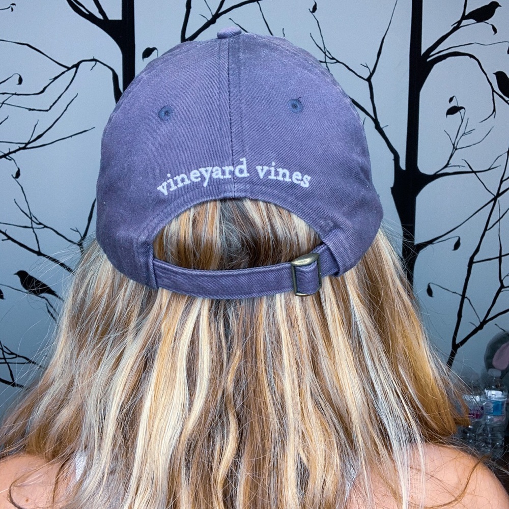 Vineyard Vines Blue Baseball Hat with Pink Whale - Picture 2 of 2